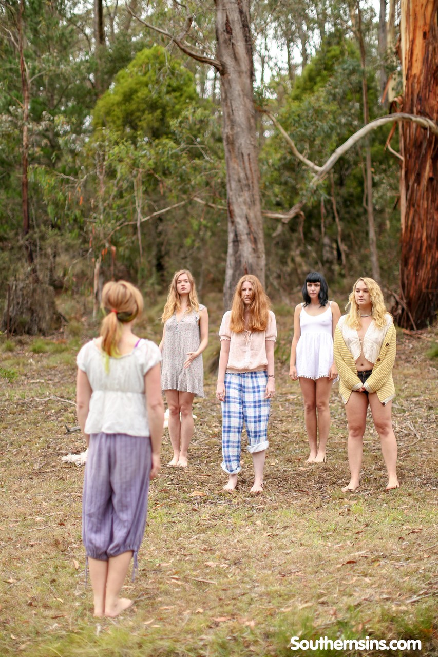 Gorgeous Australian girls practicing yoga in their hot outfits in nature