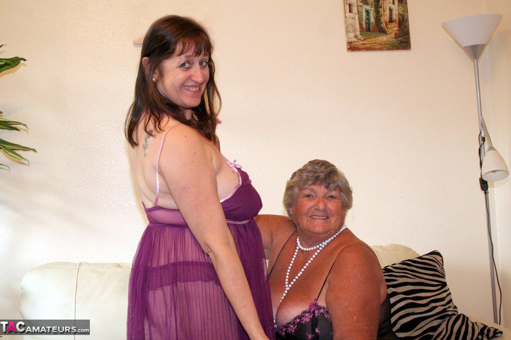 Obese British nan Grandma Libby engages in lesbian acts