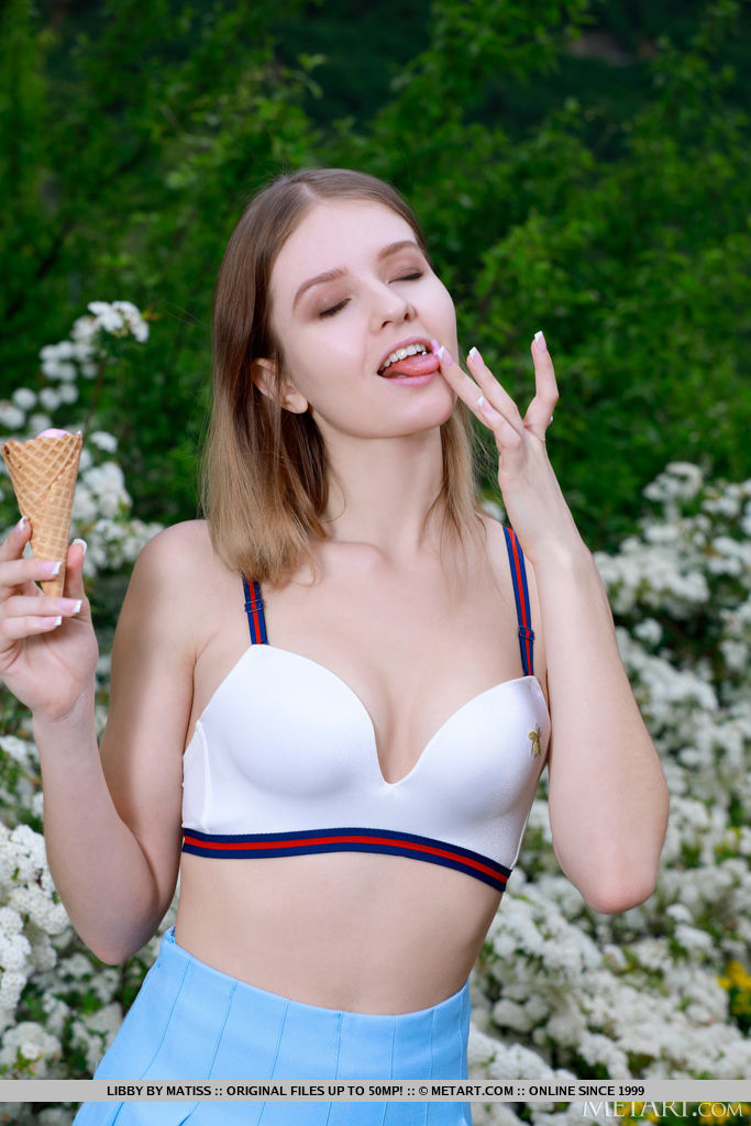 Libby enjoys an ice cream on a beautiful spring day and exhilarates you as she