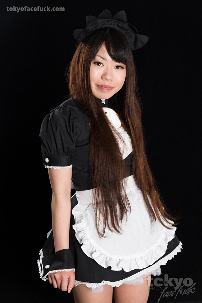 Japanese maid spills cum from her mouth