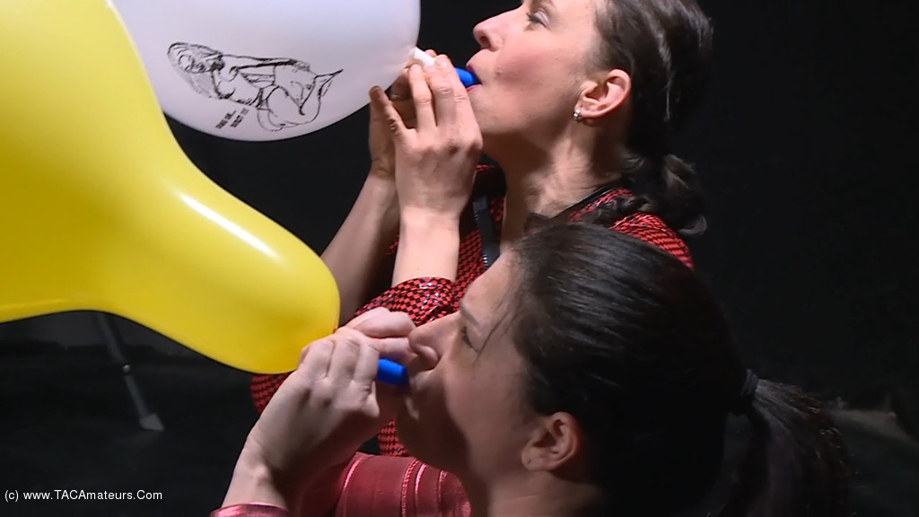 Blowing And Bursting Balloons With My Girl Friend Together
