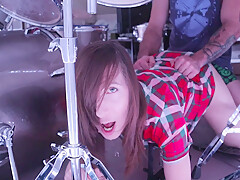 Hot Milf And Step Mom And Son In Stepmom Gets Stuck In Drum Set. Stepson Leaves Her Creampied