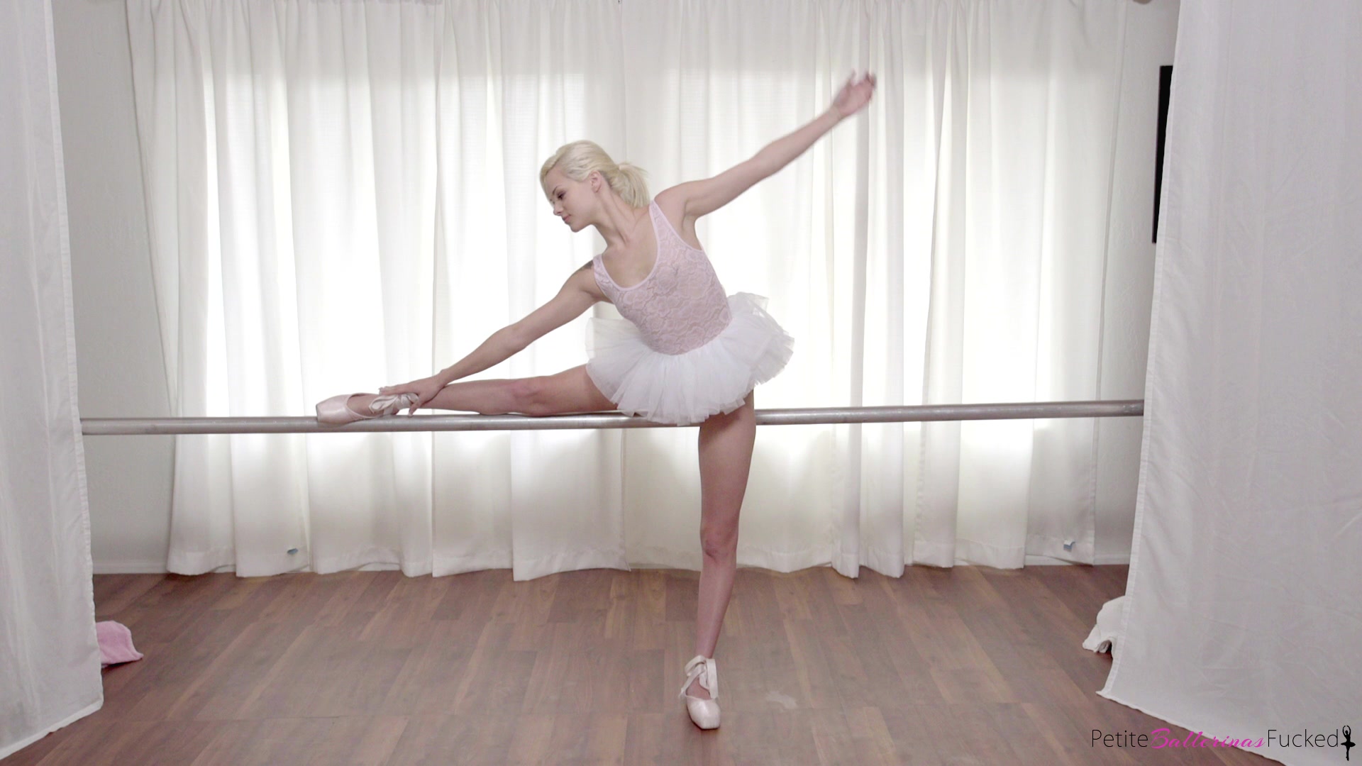 Tiny Blonde Teen Elsa Jean Gives Her Ballet Instructor A Stiffie Ride As He Fucks Her