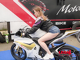 Horny biker girl Alice Wayne rides thick dick with wet pink and tight ass GP187 - PornWorld