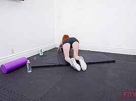 Tiny And Skinny Redhead Teen Madi Collins Fucked By Gym Owner - POV 60FPS PLOWCAM