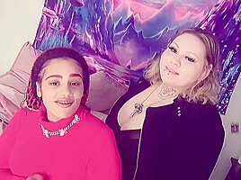 White Bbw In Beautiful Tries An Interracial Threesome With Latina Ladybrazy For The First Time!