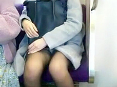Personal smartphone photography Hidden camera footage of a defenseless office lady's face-to-face pantyhose on.868
