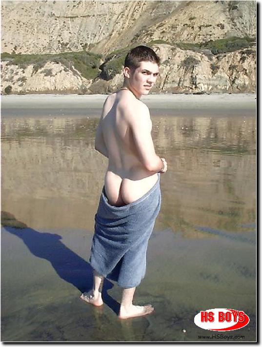 Twink Boy In A Towel Posing On The Hot Beach  