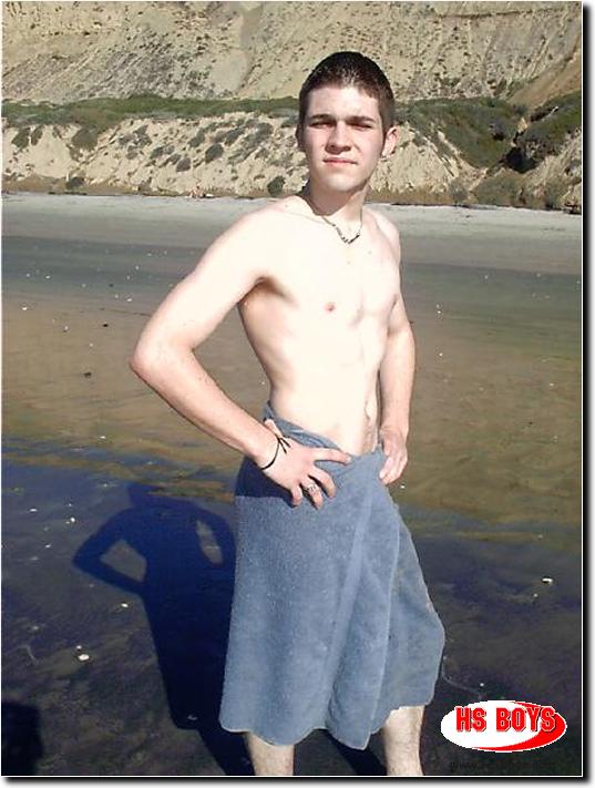 Twink Boy In A Towel Posing On The Hot Beach  