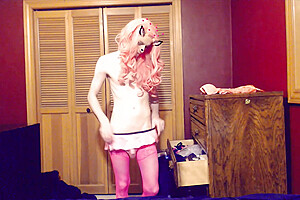 Sissy Crossdresser Changing Clothes For Bed