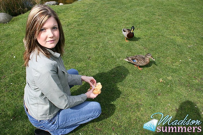 Babe Feeds The Ducks At The Nature Park