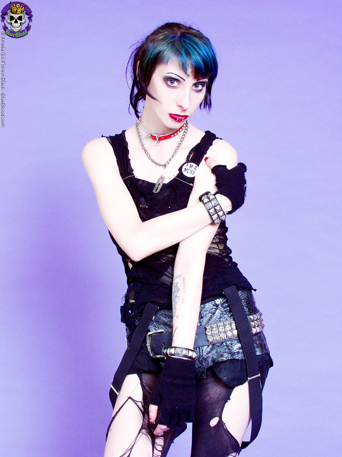 Deathrock Chick Strips To Boots And Nothing Else