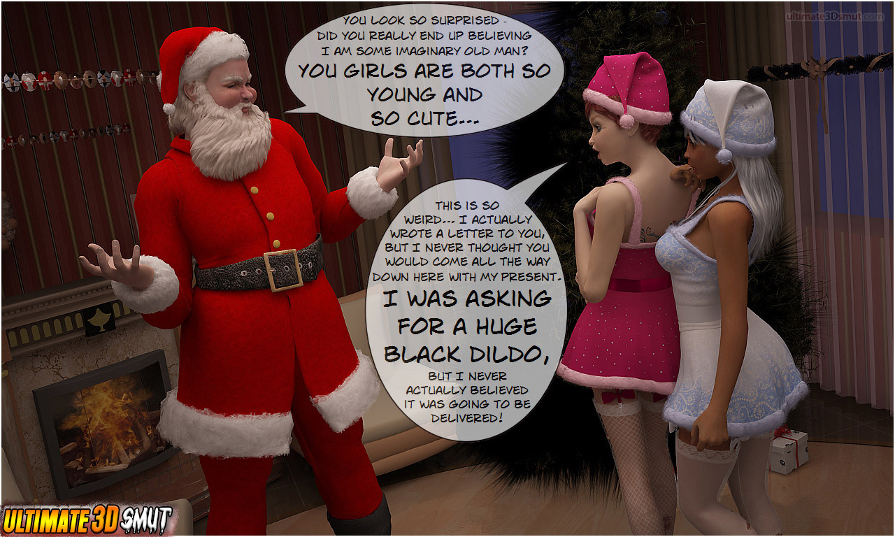 How Santa Celebrated Christmas. Kinky Santa And His Friend Nonstop Drill Sensual Ladi