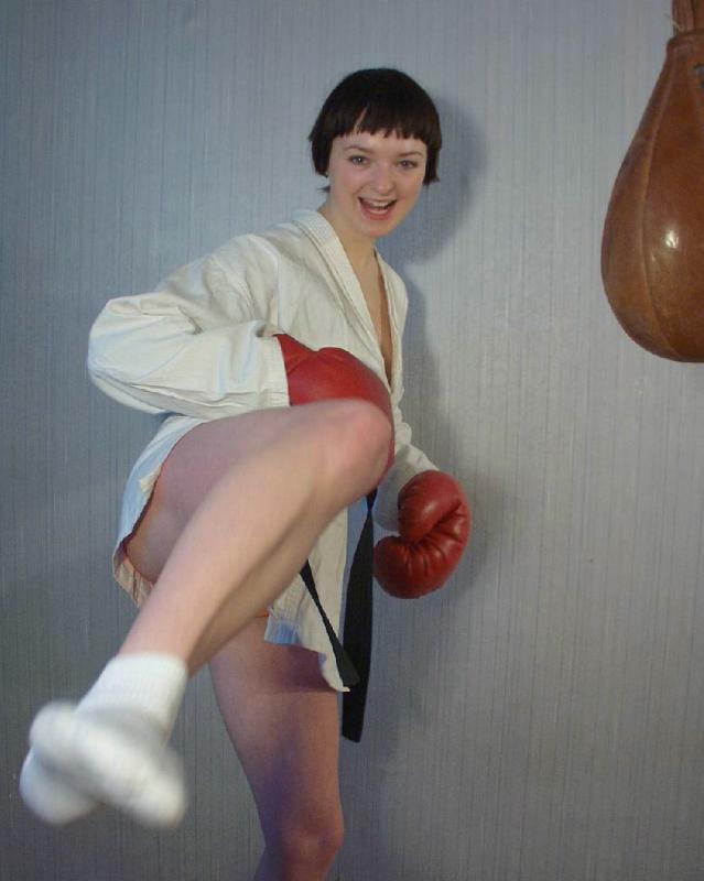 So Cute Babe In Boxer Outfit With Bushy Twat