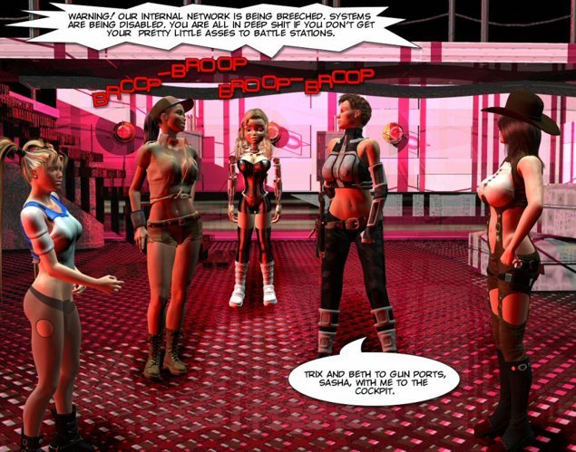 Space Amazons Under Arrest 3D Porn Comics: Military Cop Cock...